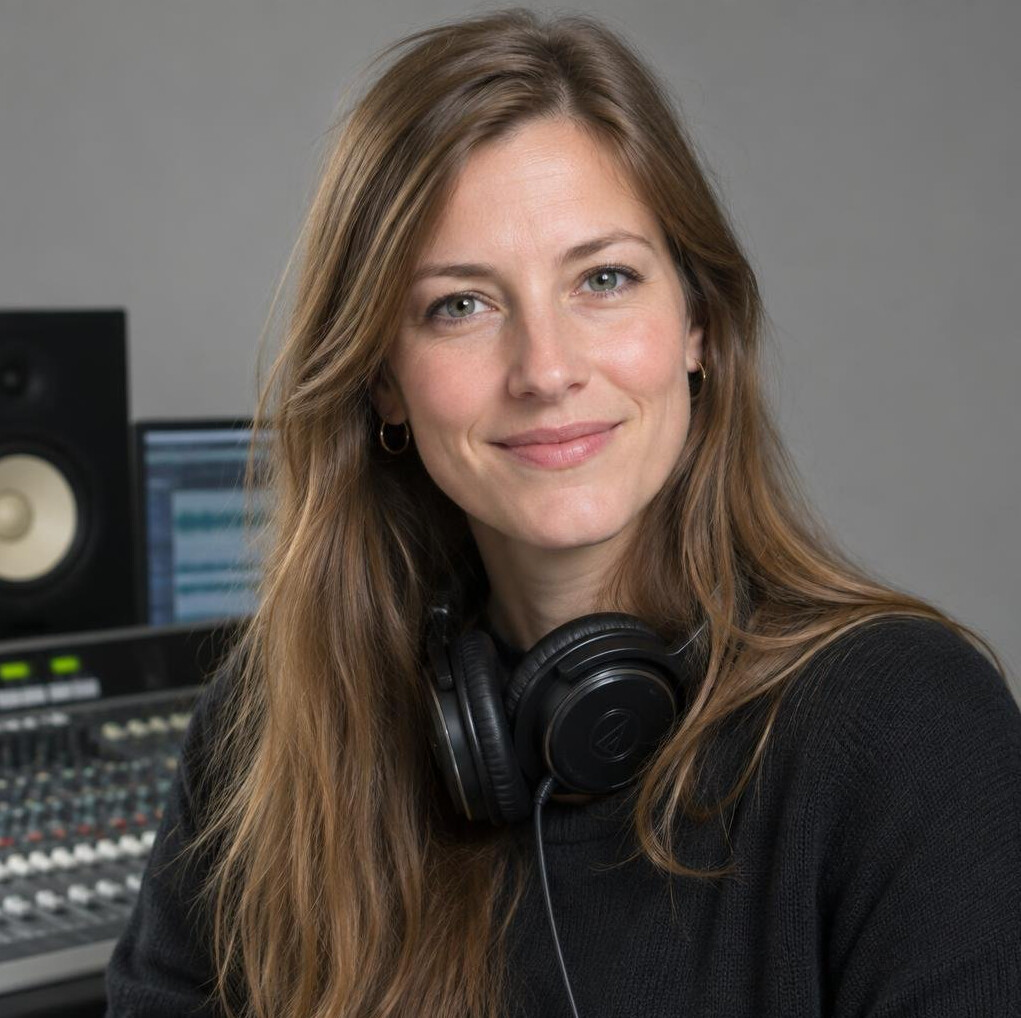 Portrait of a woman with long light brown hair